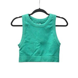 Offline by Aerie Green High Neck Cropped Tank Top, L